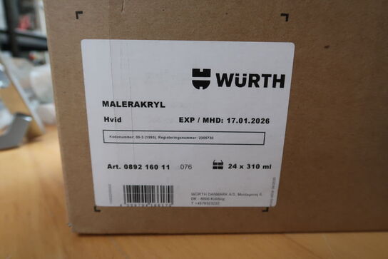 11 stk. Würth Malerakryl Hvid - 310ml