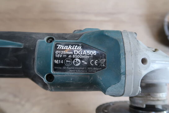 Akku vinkelsliber, Makita DGA506 Ø125mm