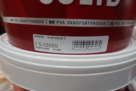 3 stk. Gjøco proff solid 5 S-0500 N, Råhvid vægmaling - 9 Liter