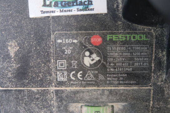 Dyksav, Festool TS 55 FEBQ-Plus + føringsskinne FS 2700/2 