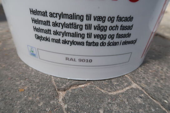 Flügger Flutex 5 Helmat akrylmaling RAL9010 - 10 ltr. 