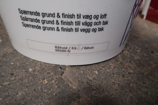 Flügger Iso 5 spærrende grund & finish til loft & væg, Råhvid - 10 ltr. 