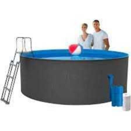 Swim & Fun pool Santorini antracitgrå - 8.150 liter Ø:350x90 cm