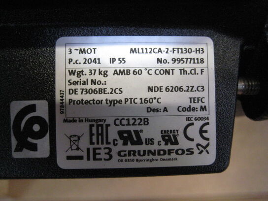 Grundfos pumpe. MTR20-12/3 A-W-A-HQQE