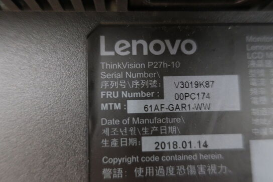 Computer skærm LENOVO THINK VISION P27H-10