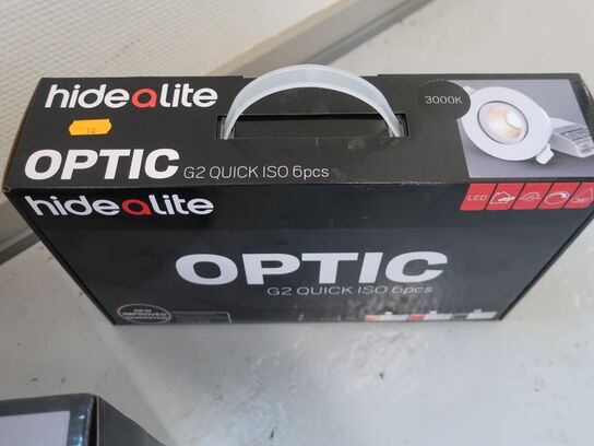 6 stk. HIDEALITE Optic G2 Quick ISO 3000K spots (ubrugt)