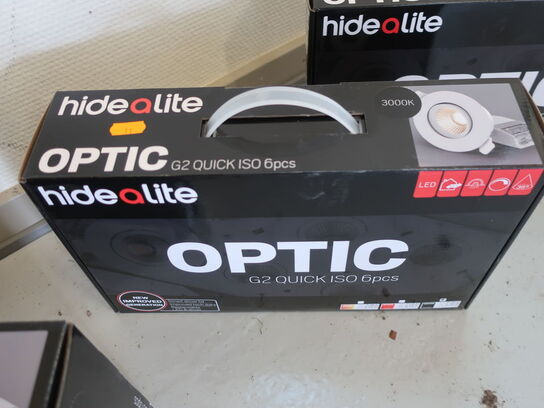 6 stk. HIDEALITE Optic G2 Quick ISO 3000K spots (ubrugt)