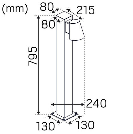 Bedlampe HIDEALITE Cone Pillar Antracit 3000K (ubrugt)