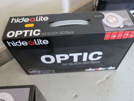 6 stk. HIDEALITE Optic G2 Quick ISO 3000K spots (ubrugt)