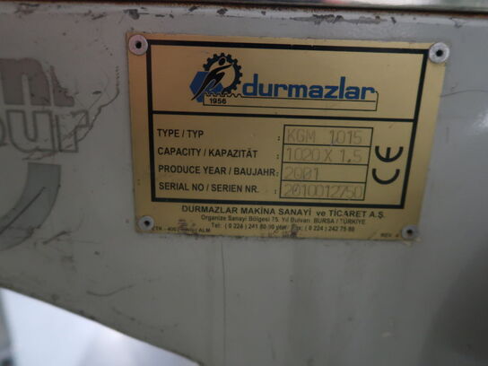 Pladesaks DURMAZLAR KGM 1050 (startbud 7.000,-)