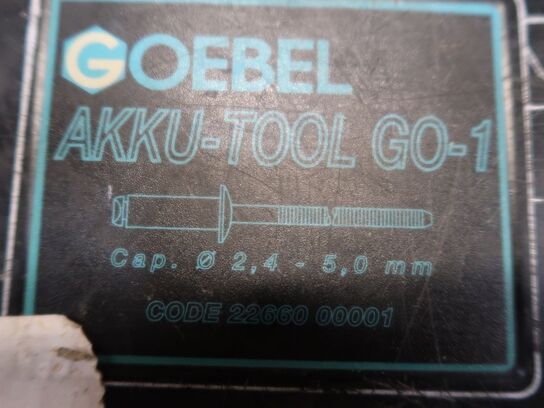 Popnitte pistol GOEBEL akku-tool GO-1 Cap. Ø2,4 - 5,0 mm med lader og 2 stk. batterier