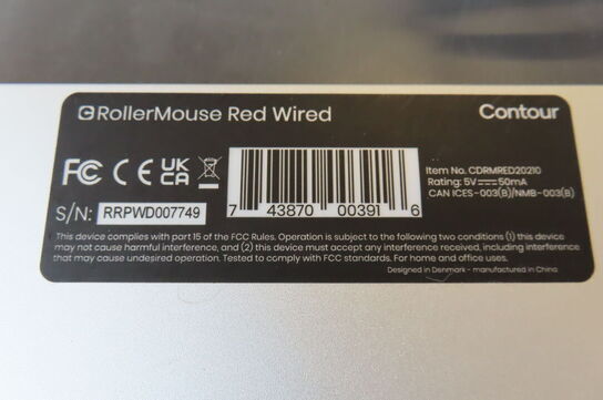 ROLLERMOUSE RED PLUS samt trådløst headset JABRA