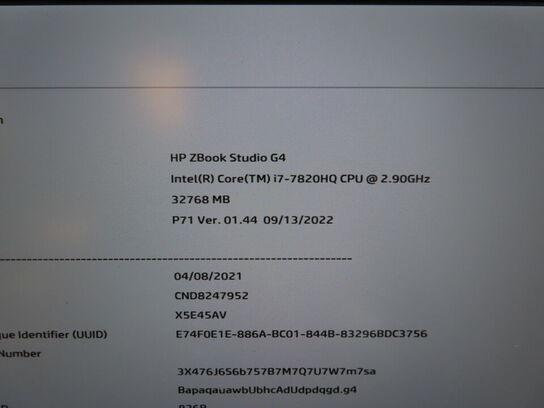 Bærbar computer HP ZBook Studio G4