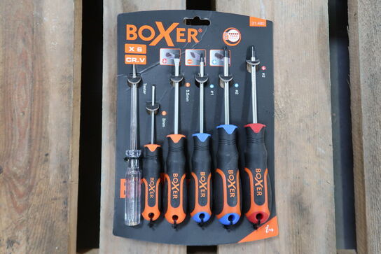 4 pk. Boxer skruetrækkersæt med 2-komponent greb 6 dele
