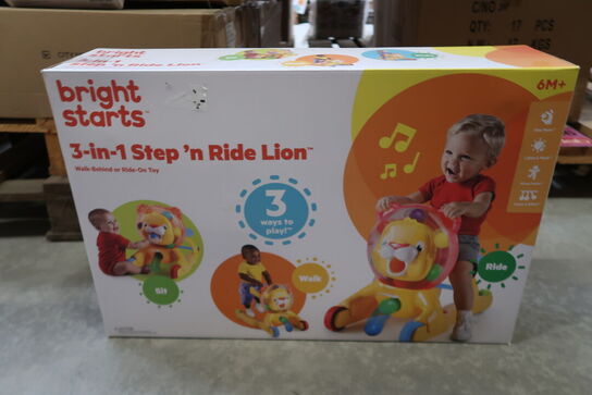 Bright Starts 3-in-1 Step n Ride Lion - lær-at-gå løve med lys og lyd