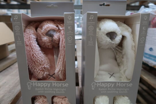 2 stk. Happy Horse bamse med natlys og beroligende lyde
