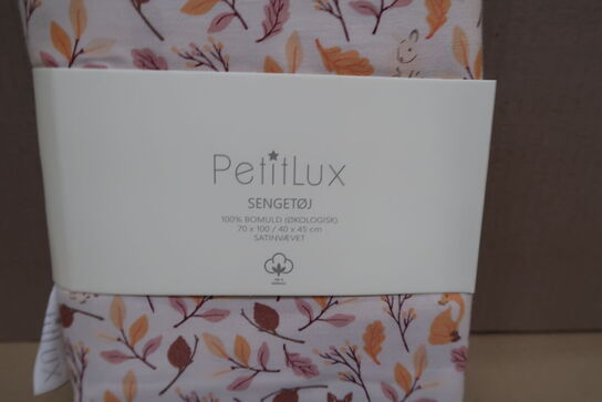 3 sæt PetitLux Økologisk bomulds Sengetøj, Leaves - 70x100 / 40x45 cm 