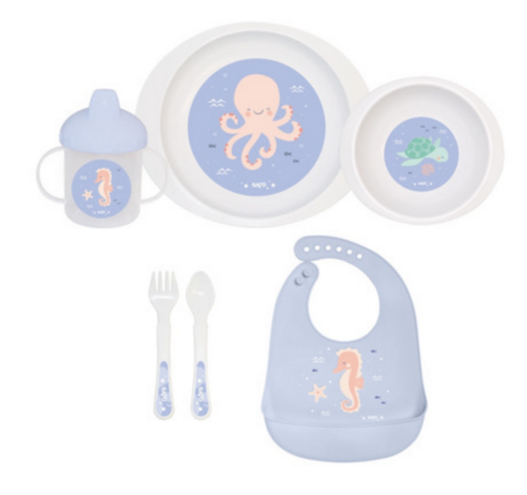 2 pk. SARO  Ocean Life Spisesæt 6 stk