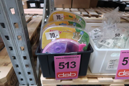 5 pk. Varmt vands tallerken fra Nuby - Hold maden varm - Pink