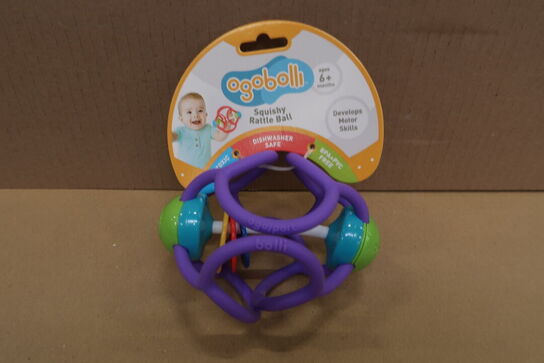 5 stk. Motorikbold m. rangle - Bolli Rattle Ball - Lavendel