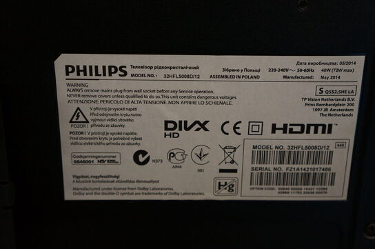 TV PHILIPS 32HFL5008D/12 