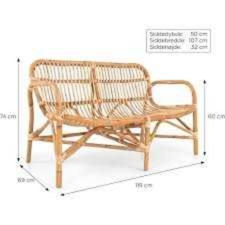 Fiji 2 pers. Loungesofa Rattan