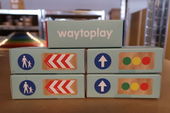 5 stk. Waytoplay Trælegetøj – Trafiklys & Trafikskilt