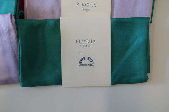 17 stk. Legesilke Solid Playsilks  - sarahs silks