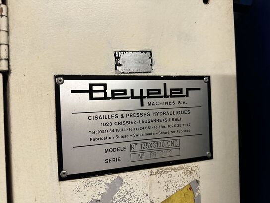 Kantbukker BEYELER RT 125X3100-CNC (Se beskrivelse)