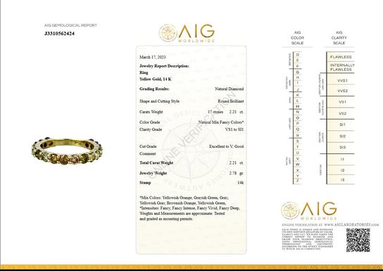 Diamantring 2,21 ct i 14 kt guld