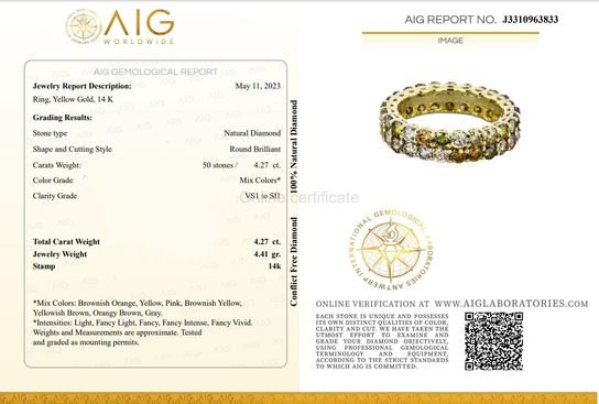 Diamantring 4,27 ct. i 14 kt guld.