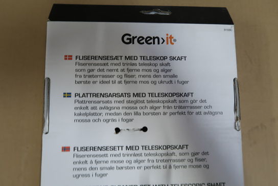 2 stk. Green>it Fliserensesæt 3 dele teleskopskaft