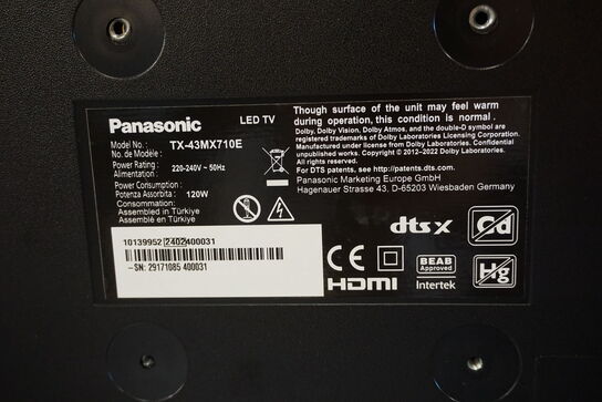 43" LED TV Panasonic TX-43MX710E