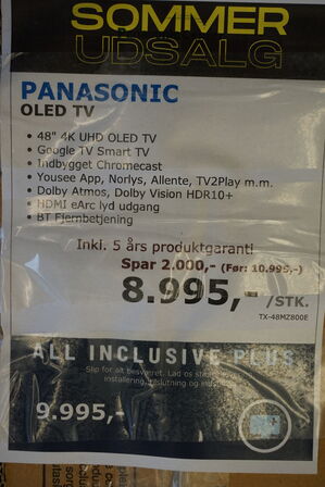 48" OLED TV, Panasonic TX-48MZ800E