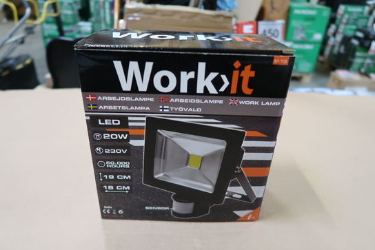 Work-it Arbejdslampe LED - 20W m/sensor - sort