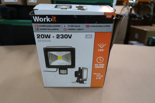 Arbejdslampe med sensor, 20 W - 230 V 