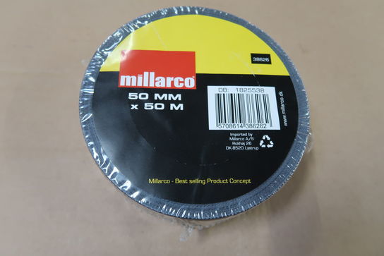 10 ruller Millarco gaffatape sort 50m x 50mm