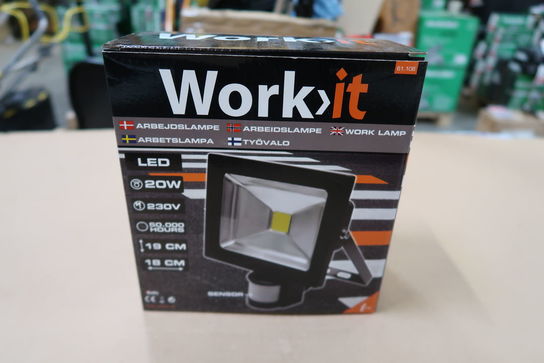 Work-it Arbejdslampe LED - 20W m/sensor - sort