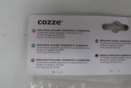 Cozze® regulatorsæt med regulator med manometer, slange 1,1 DK - NO mm.