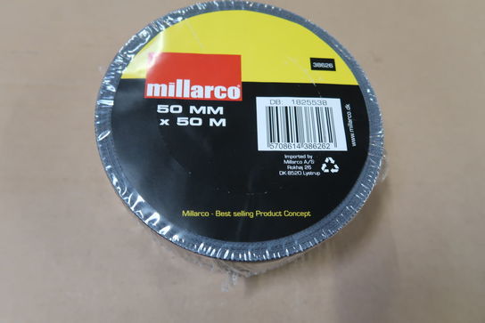 10 ruller Millarco gaffatape sort 50m x 50mm