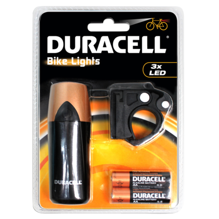 4 sæt Duracell cykelforlygte med holder og batterier