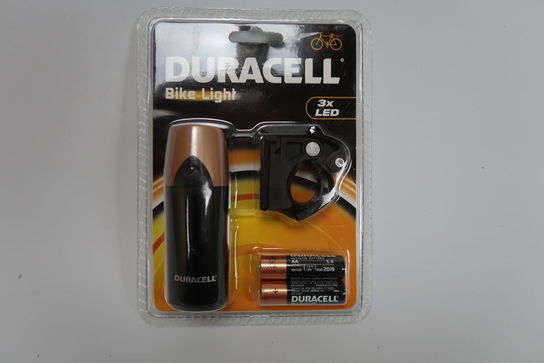 4 sæt Duracell cykelforlygte med holder og batterier