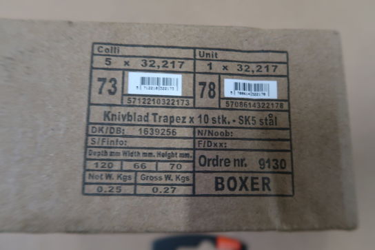 5 pk. Boxer® Knivblad Trapez x 10 stk. SK5 stål