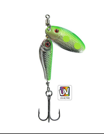 29 stk. Fish Spinner, 5 g, 6 forskellige UV farver