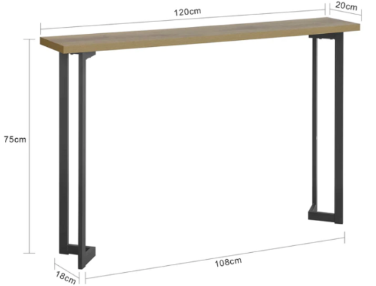 Smalt konsolbord til entréen