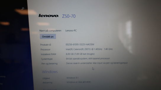 Bærbar computer LENOVO Z50-70