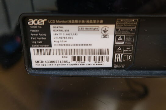 Acer G247HL 24" skærm 