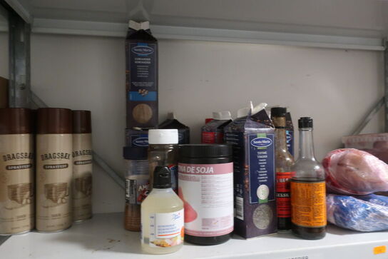 Div. Varelager, stanniol, folie, glas m.m.