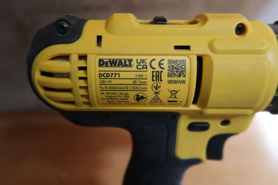 Akku boremaskine, DeWalt DCD771