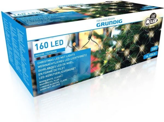 6 stk. grundig led net kæde m. 160 dioder(ubrugt)